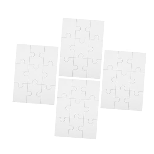 Vaguelly 4 Blätter Holzpuzzle Individuelles Puzzle Weiße Puzzles Rätsel Rätsel Sublimations-Puzzle Kognitives Transferpuzzle Selber Machen DIY-versorgung Weiß Hölzern von Vaguelly