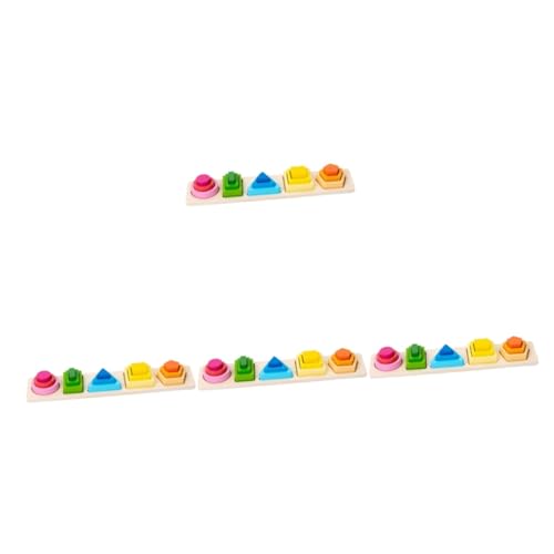 Vaguelly 4 Sätze Geometrie-Puzzle Kinderspielzeug Puzzlekarte Magnetspielzeug Kinder Spielzeug Jigköpfe Puzzlematte Spielsachen Magnet Spielzeug Spielzeuge Bausteine Bauklötze Holz Colorful von Vaguelly