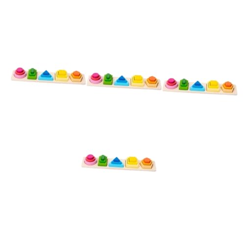 Vaguelly 4 Sätze Geometrie-Puzzle Spielzeuge Spielsachen Magnetspielzeug Kinder Spielzeug Jigköpfe Bauklötze Magnet Spielzeug Puzzlekarte Puzzlematte Bausteine Kinderspielzeug Holz Colorful von Vaguelly