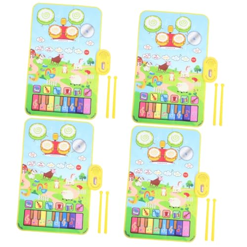 Vaguelly 4 Sätze Jazz-schlagzeugmatte Für Kinder Musik-spielunterlage Trommeldecke Musikmatte Kinder Tastaturmatte Für Klavier Musikmatte Für Babys Trommelteppich Für Kleinkinder Polyester von Vaguelly