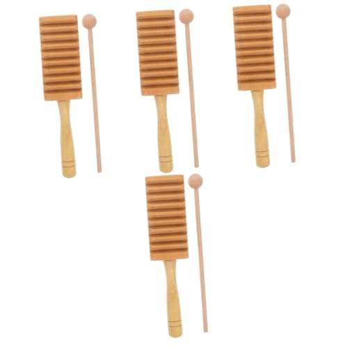 Vaguelly 4 Sätze Kinderschlaginstrument Holz Guiro Spielzeug Kleinkindinstrumente Kinder Musikinstrument Guiro Kinder Tonblock Spielzeug Kleinkind Musikspielzeug Kleinkind Guiro Spielzeug von Vaguelly