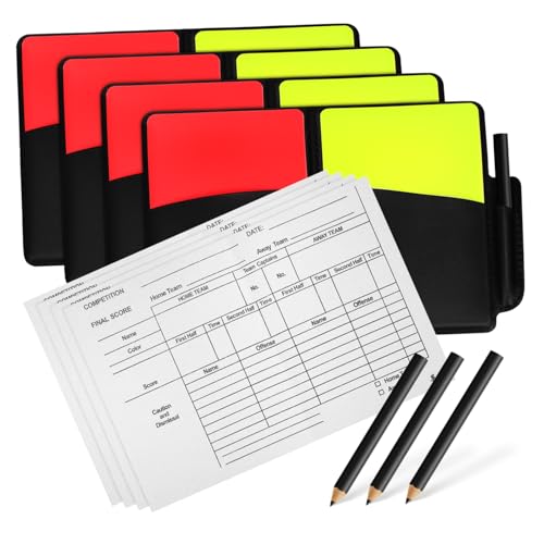 Vaguelly Volleyball Fußball Schiedsrichter Kit Rot 4 Sets Scorebook Bleistift Komplettset von Vaguelly