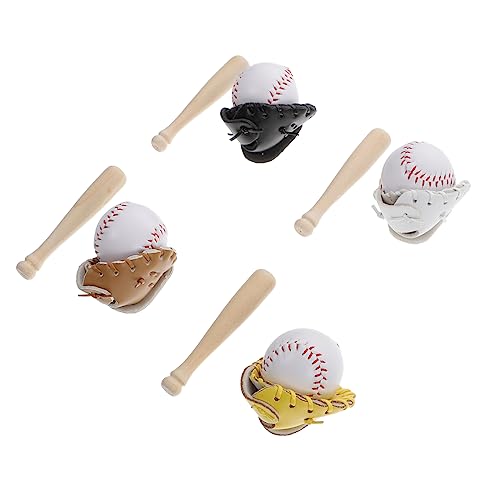 Vaguelly 4 Sets Baseball Modell des Deckels Outdoor Ornamente Kunst Und Bastelsets Ornamente Zum Basteln Sport Sportbälle Medaillon Schlüsselanhänger Mini Baseball von Vaguelly