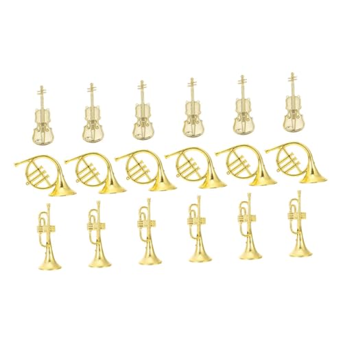 Vaguelly 4 Sets Musikinstrument Modell Girlande Instrumentendekoration Weihnachtsbaum Musikinstrument Trompete Weihnachtsschmuck Weihnachtsbaum Hängedekoration Miniatur von Vaguelly