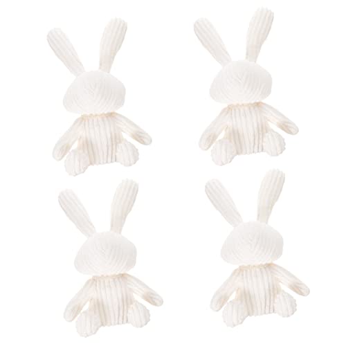 Vaguelly 4 Stück Autoschmuck Hasen plüschtier plüschhasen Bunny Anhänger kuscheltiere Hasen Bunny Plush Autos Spielzeug Autospielzeug Plüschanhänger Hasenplüsch für Kinder PP Baumwolle Weiß von Vaguelly