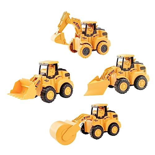 Vaguelly 4 Stück Bagger Engineering Truck Push-Back-Spielzeug LKW-Spielzeug Für Kinder Fahrzeug Auto Spielzeug Baufahrzeug Spielzeug Babyspielzeug Baufahrzeuge Bauwagen Plastik Orange von Vaguelly