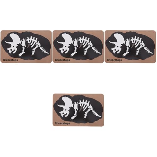Vaguelly 4 Stück Dinosaurier Fossil Puzzle Kinderspielzeug Kleinkind Kognitionspuzzle Holz DIY Puzzle Dinosaurier Fossil Knochen Puzzle Dinosaurier Puzzles Lustiges Spielzeug von Vaguelly