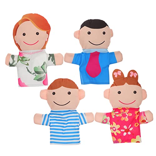 Vaguelly 4 Stück Familie Handpuppe Marionettenfamilie Familienpuppen Handpuppen Lernspielzeug Für Ab 3 Jahren Plüschpuppen Stoff von Vaguelly