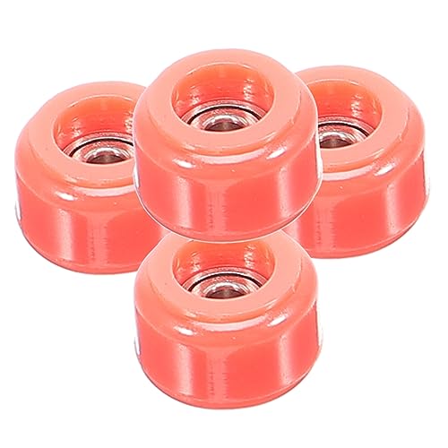 Vaguelly 4 Stück Finger Kleines Roboter Mini-Skateboard Deckräder Kompaktes Skate- Zappeln Mini-räder Gefälschtes Rollenspielzeug Fingerroller-Modell Rostfreier Stahl Rot von Vaguelly