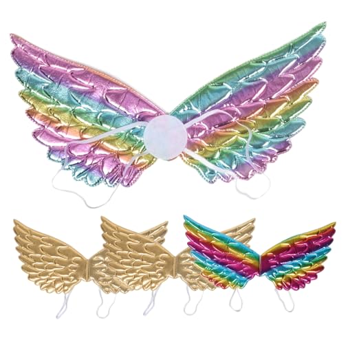 Vaguelly 4 Stück Flügelriemen Party zubehör Wings Costume Kostümflügel Butterfly Wings schmetterlingsflügel Cosplay Kostüm Engelsflügel -Performance-Flügel Cosplay-Flügel Stoff von Vaguelly