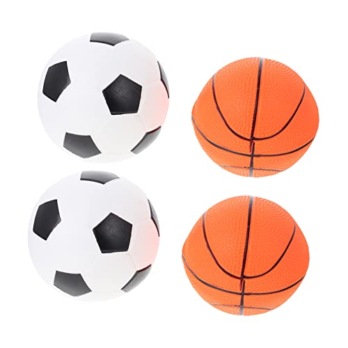 Vaguelly 4 Stück Fußball-Basketball- Mini-Basketball Golfbälle Basketballkorb Kinderspiele Indoor- Für Mit Aufblasbaren Bällen Simulationsbälle PVC von Vaguelly