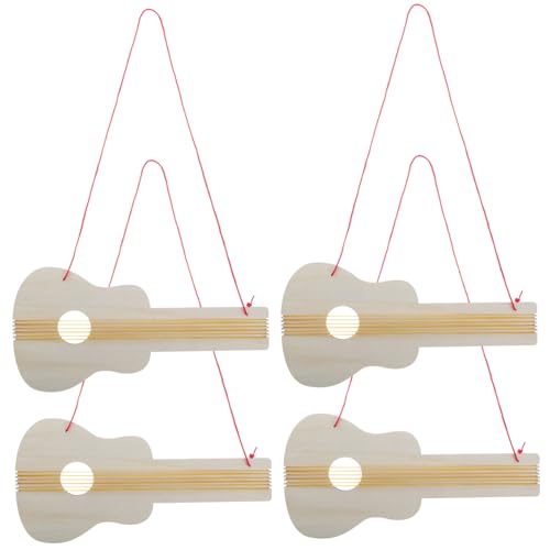 Vaguelly 4 Stück Gitarrendekor aus Holz handgefertigte Akustikgitarre Gitarre musikinstrumente für musikalisches Gitarrenkinder Gitarrenspielzeug für hölzern von Vaguelly