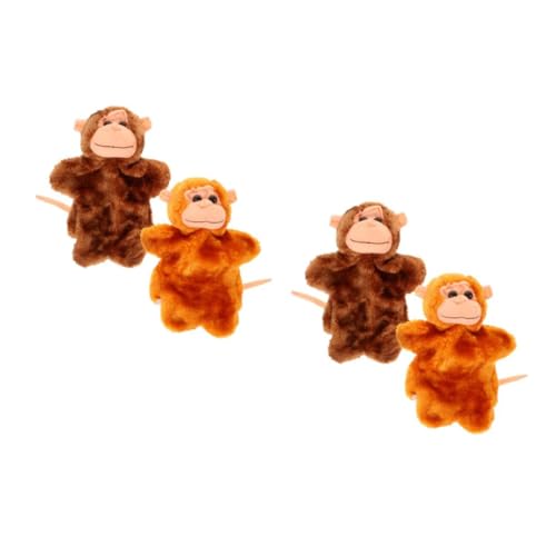 Vaguelly 4 Stück Handpuppe Affenhand Handpuppe selber Machen Handpuppen für Kinder Kinderspielzeug Monkey Toy Monkey Spielzeug Storytime Handpuppe Storytime-Handspielzeug PP Baumwolle von Vaguelly