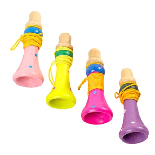 Vaguelly 4 Stück Holz Kleines Horn Trompete Kinderinstrument Musikspielzeug Musikspielzeug Kleines Kinderspielzeug Lernspielzeug Aufklärungsspielzeug Kleinkinder Instrumentenspielzeug von Vaguelly