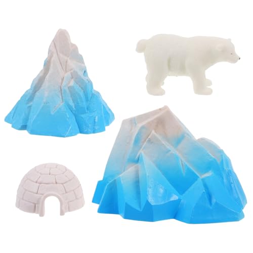 Vaguelly Puppenhaus Miniaturen 4 Stücke Mini Lebensechte Modelle Häuser Spielzeug Polar Tiere von Vaguelly