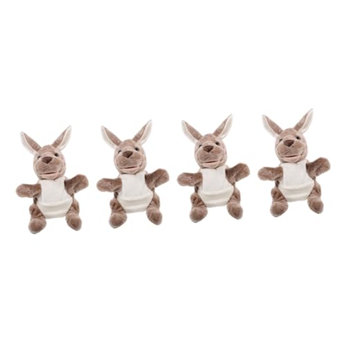 Vaguelly 4 Stück Känguru-Handpuppenspielzeug Plüschtiere tierische Handpuppe Stofftier Handpuppe interaktives Spielzeug Kleinkindspielzeug Tierpuppe Tiere Handpuppe PP Baumwolle von Vaguelly