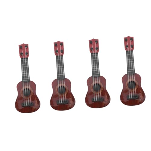 Vaguelly 4 Stück Kinder Gitarrenspielzeug Ukulele Musikspielzeug Musikinstrument Spielzeug Realistische Gitarrenfigur Miniaturgitarre Puppenhaus Pädagogisches von Vaguelly