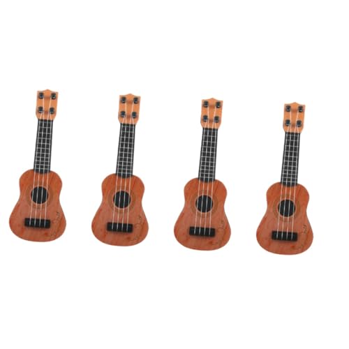 Vaguelly 4 Stück Kindergitarrenspielzeug Kinder Musical Ukulele Miniaturgitarre Puppenhaus Banjo Instrument Spielzeug Mini Musikinstrument Gitarre Replik Modell Kinder Gitarrenspielzeug von Vaguelly