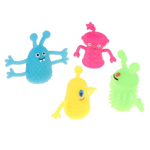 Vaguelly 4 Stück Leuchtende Monster Fingerpuppen Kleinkindspielzeug Handpuppen Kinderspielzeug Babys Puppen Fingerärmel Babydoll Säuglingsspielzeug Puppen Kinderspielzeug von Vaguelly