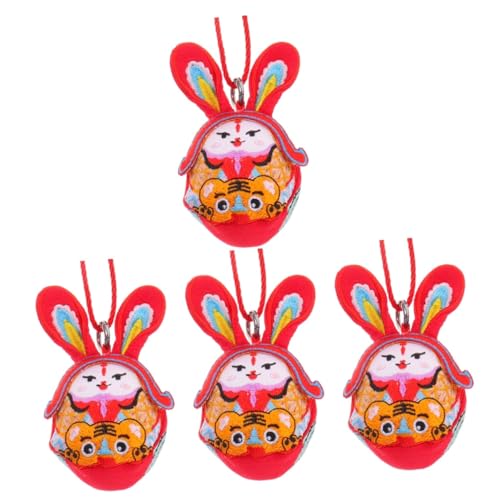 Vaguelly 4 Stück Maskottchen Puppe Hase Plüschanhänger Osterhase Ornamente Plüschfigur Spielzeug Ausgestopftes Hasen Maskottchen Spielzeug Schönes Kaninchen Puppenspielzeug von Vaguelly