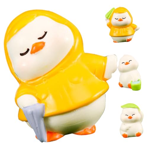 Vaguelly 4 Stück Mikro-landschaftsente Garten Kleine Statuen Miniaturfigur Für Den Garten Winzige Figuren Miniaturdekoration Minifiguren Dekorieren Mini-Ornament Miniatur-Ente Harz von Vaguelly