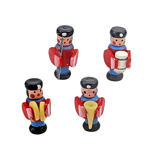 Vaguelly 4 Stück Mini Trommelfiguren Nussknacker Die Marionetten Ornamente Zum Basteln Miniatur Schmuck Mini Schlagzeugerpuppe Mini Puppendekor Foto Requisite Miniatur Layout von Vaguelly