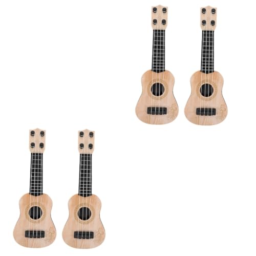 Vaguelly 4 Stück Mini-Ukulele Ukulelen Für Kinder Musikinstrumente Für Babys Pädagogisches Babyspielzeug Holzspielzeug Spielzeug Für Mädchen Plastik Saiteninstrument Kleinkind Gitarre von Vaguelly