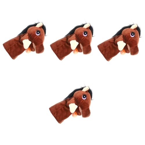 Vaguelly 4 Stück Pferdepuppe Pferdehandpuppe Interaktive Handpuppe Cartoon Tiere Handpuppe Kleine Handpuppe Dekorative Handpuppe Spielzeug Handpuppe Tierspielzeug von Vaguelly