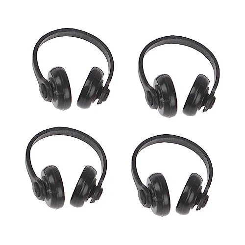 Vaguelly 4 Stück Puppenhaus-Kopfhörer für kinderspielzeug hühner Children Toys kinderknallzeug Kid Toys Headset Mini-Kopfhörer Plastik Black von Vaguelly