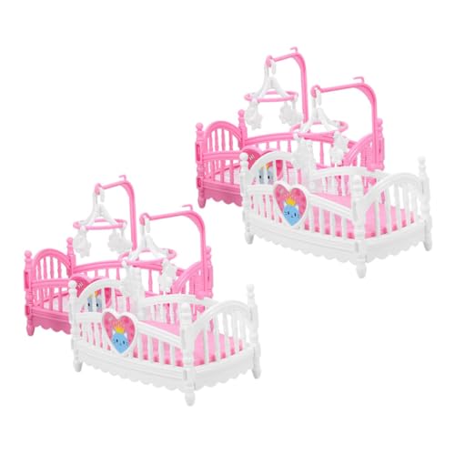 Vaguelly 4 Stück Puppenhausmöbel Puppenbett Mini Kinderbetten Mini Spielzeug Geburtstagsdekoration Für Mädchen Mini Puppen Kleinkinder Spielzeug Sets Mini Puppenbett Mini von Vaguelly