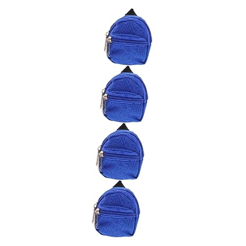 Vaguelly 4 Stück Puppenrucksack Miniatur Rucksack für Puppen Wohnaccessoires für puppenkleidung Puppen Kleidung rucksäcke Mini-Rucksack-Dekor Schultasche für Puppe Polyester Blue von Vaguelly