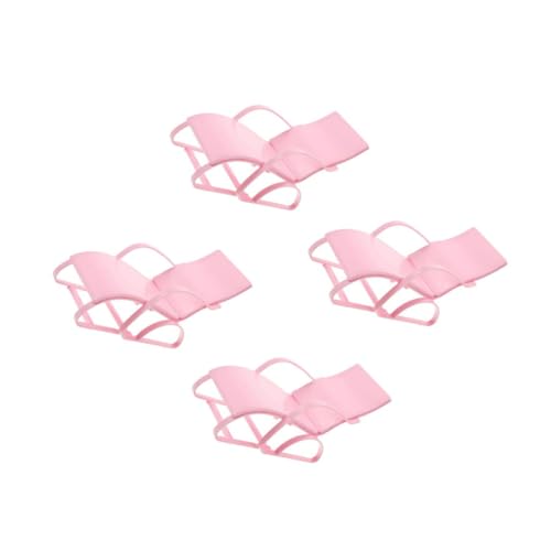 Vaguelly 4 Stück Puppensessel Mini-Stuhl-Modell Miniatur-liegemodell Mini-hausverzierung Puppenhaus-loungesessel Mini-Lounge-Sessel Mini-strandkorb-Modell Rosa Plastik von Vaguelly