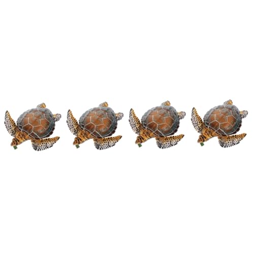 Vaguelly 4 Stück Schildkröten-Modell Modelle Spielzeug Spielsachen Eincremehilfe Tierfigur Schildkrötenfiguren Simulation Schildkrötendekoration Künstliche Schildkrötenverzierung PVC von Vaguelly