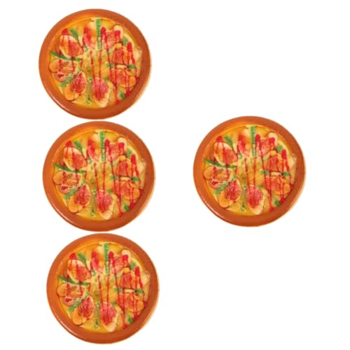 Vaguelly 4 Stück Simulation Pizza-Modell realistische Pizza Simulation Lebensmittelmodell Falsche Pizza Modell Dekoratives Pizza Modell Spielzeug realistisches Pizzamodell Essen Spielen Pu von Vaguelly