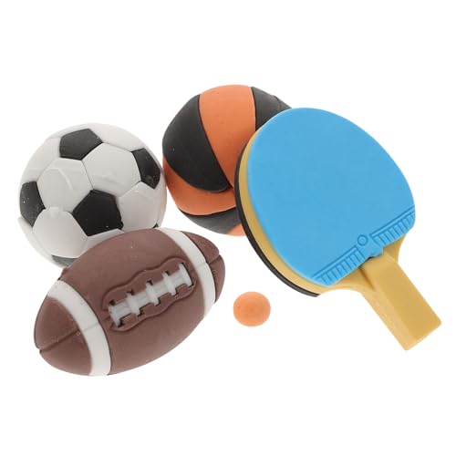 Vaguelly 4 Stück Simulationskugelmodell Desktop- Mini-Basketbälle, Großpackung Mini-Zubehör tischtennisball Tischtennis Platte Zubehör für Puppenhäuser Mini-Rugby-Modell Gummi von Vaguelly