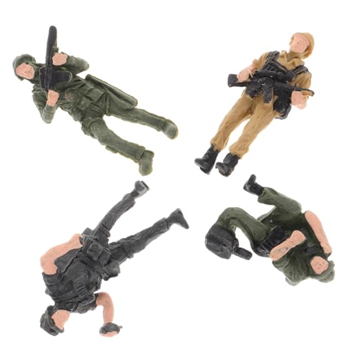 Vaguelly 4 Stück Soldatenmodell Mini-Soldat Soldatenfiguren Tischdekorationen Aus Sand Minifigur Realistische Menschenfigur Mini-People-Modelle Mikro-landschaftsdekore Plastik von Vaguelly