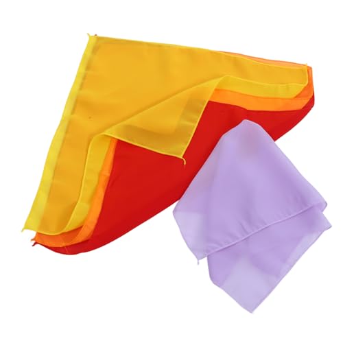 Vaguelly 4 Stück Square-Dance-Schal Gimmick-Requisite Bausatz lustiger Schal Zaubertricktrick-Schal Tanz Schal Kompakt Schal Kleinwerkzeuge Zauberer-Gadget Requisite für Zauberer Polyester von Vaguelly