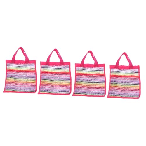 Vaguelly 4 Stück Strandtasche Spielzeug-Aufbewahrungstaschen aus Mesh Makeup Tasche schultüte Schulranzen Tasche mit großem Fassungsvermögen Strand-Schwimmtasche Oxford-Stoffmaterial Rosy von Vaguelly