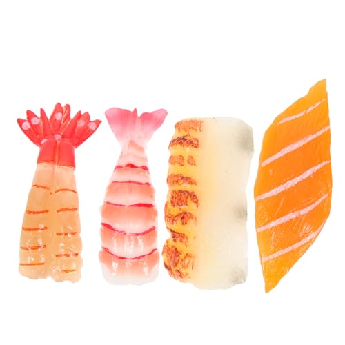 Vaguelly 4 Stück Sushi-Simulation Sushi-Model künstliches Sushi-Spielzeug Sushi-Miniatur Sushi Spielzeug Sushi zubehör künstliche Lebensmitteldekoration Sushi-Spielzeug PVC von Vaguelly