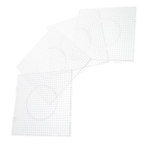 Vaguelly 4 Stück Transparente Pindou-Vorlage Perlen Stecktafeln Sicherungsperle Stiftplatte Steckbrettperlen Sicherungsperlen Stiftplatten Bretter Perlenbretter kleine Stecktafel Acryl von Vaguelly