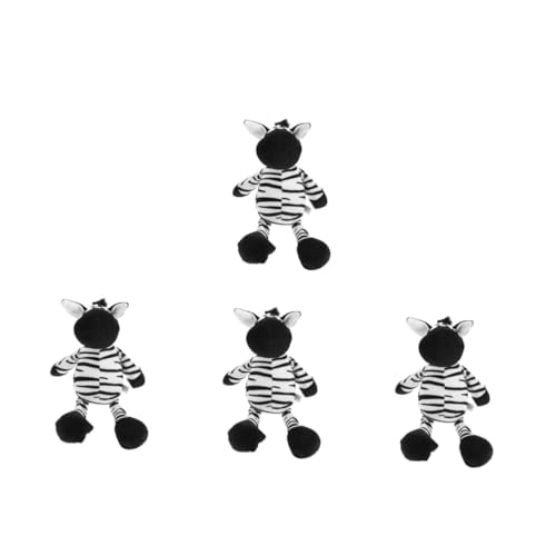 Vaguelly 4 Stück Zebra Puppe Stofftier Spielzeug Stofftiere Stoffzebra Zubehör Kinderzubehör Kinderzubehör Kurzes Plüsch von Vaguelly