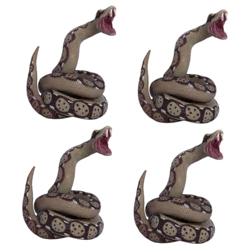 Vaguelly 4 Stück Jungen Schlangenstützen Aus Gummi Große Gummischlange Gefälschtes Schlangendekor Mini-plastiktiere Mini-schlangenspielzeug Junge Spielzeug PVC Ornamente Kind Künstlich von Vaguelly