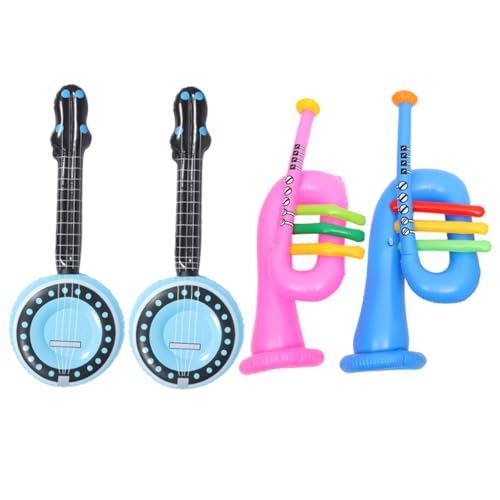 Vaguelly 4 Stücke Musical Instrument Horn Musik Instrumente Pool Instrumente Instrument Trommel Musik Party Favors Gitarre PVC von Vaguelly