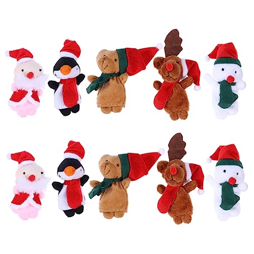 Vaguelly 40 STK Fingerpuppe für Kinder Weihnachtsfeier erzählende Marionette Puppen weihnachtsbär Santa Claus Babyspielzeug für Jungen Cartoon-Finger- Weihnachtsfingerpuppe von Vaguelly