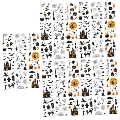 Vaguelly 45 Blatt Halloween-computeraufkleber Sammelalbum Für Kinder Scrapbooking Kinder Sammelalbum Spinnenaufkleber Scrapbook-Aufkleber Hexenaufkleber Halloween-Aufkleber PVC von Vaguelly