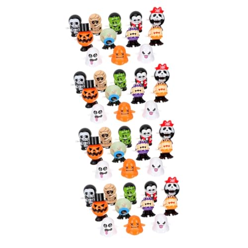 Vaguelly 48 STK Aufzieh Spielzeug Halloween Gadget Halloween kostüm Kinder Spielzeug Dekoration Party kostüm Halloween Plastic Toys Pirat Füllstoff Geist Kürbis Kleinkind Uhrwerk Plastik von Vaguelly