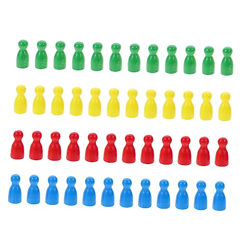 Vaguelly 48 Stück Schach Spiele Spielmarken Puzzle in menschlicher Form Brettspielfigur familienspiel Chess Pieces brettspiel zubehör Bildungsspielzeug Lernspielzeug aus Holz von Vaguelly