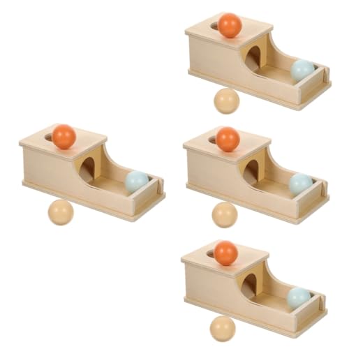 Vaguelly 4Er-Box Münzbox Spielzeug Kinder bastelset basteln für Kinder babytragetuch jucarii pentru copii spielzeuge kinderspielzeuge groß Container Seri Puzzle Vorschule Ballbox Holz von Vaguelly