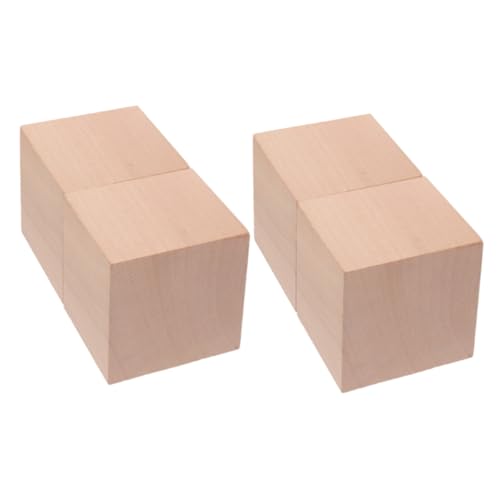 Vaguelly 4Pcs Bausteine ​​Lehrmittel für Leere Holzwürfel Leere Holzklötze Holzblöcke aus Holzklötzen pädagogisches Blockspielzeug Würfel zählen hölzern Khaki von Vaguelly