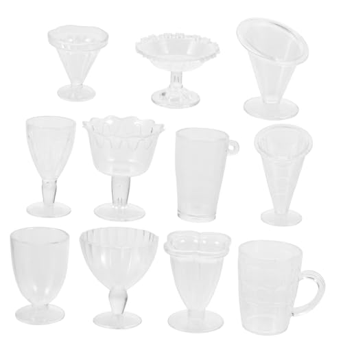 Vaguelly 5 Mini Transparente Tasse Mini-Spielzeug Winzige Wasserbecher Mini-hausbechermodelle Miniatur-weinbecher Mini-weinbecher Mini-tassen Winziger Weinbecher Mini-hauspokal Pp von Vaguelly